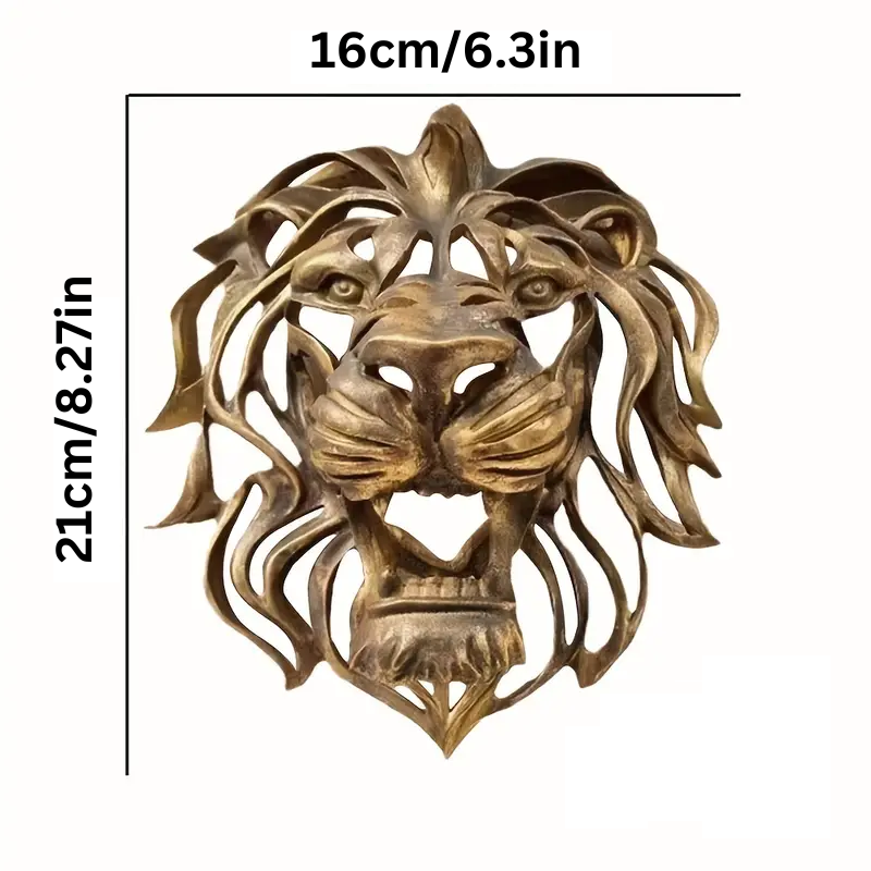 Majestic Lion: Gold Resin Wall Art