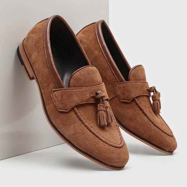 Moretti Tassel Suede Loafers