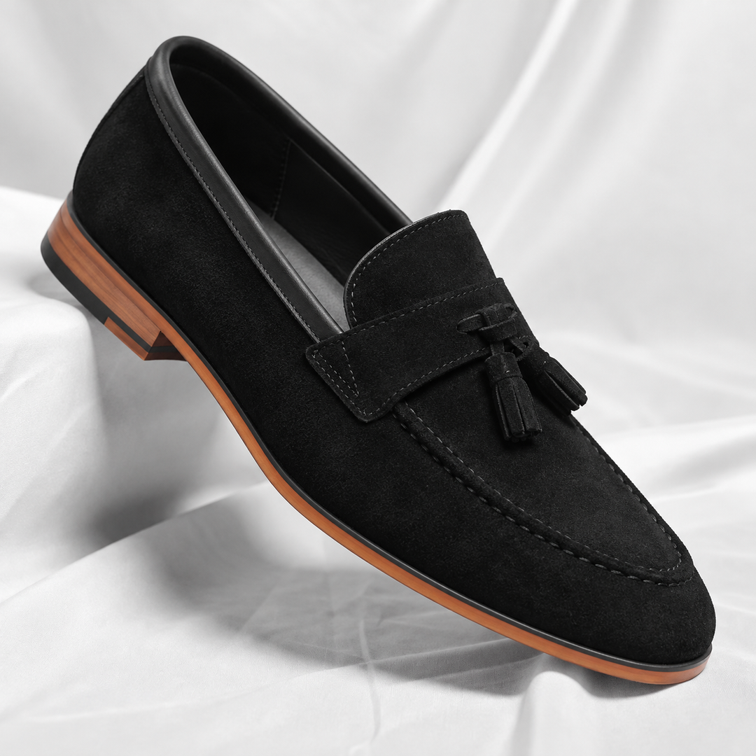 Moretti Tassel Suede Loafers