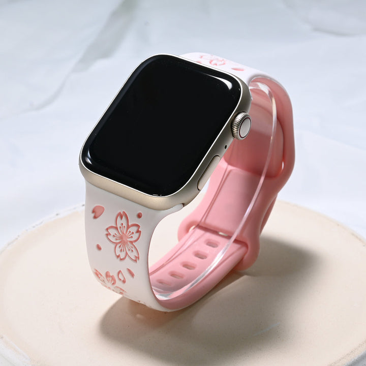 Floral Silicone Apple Watch Band