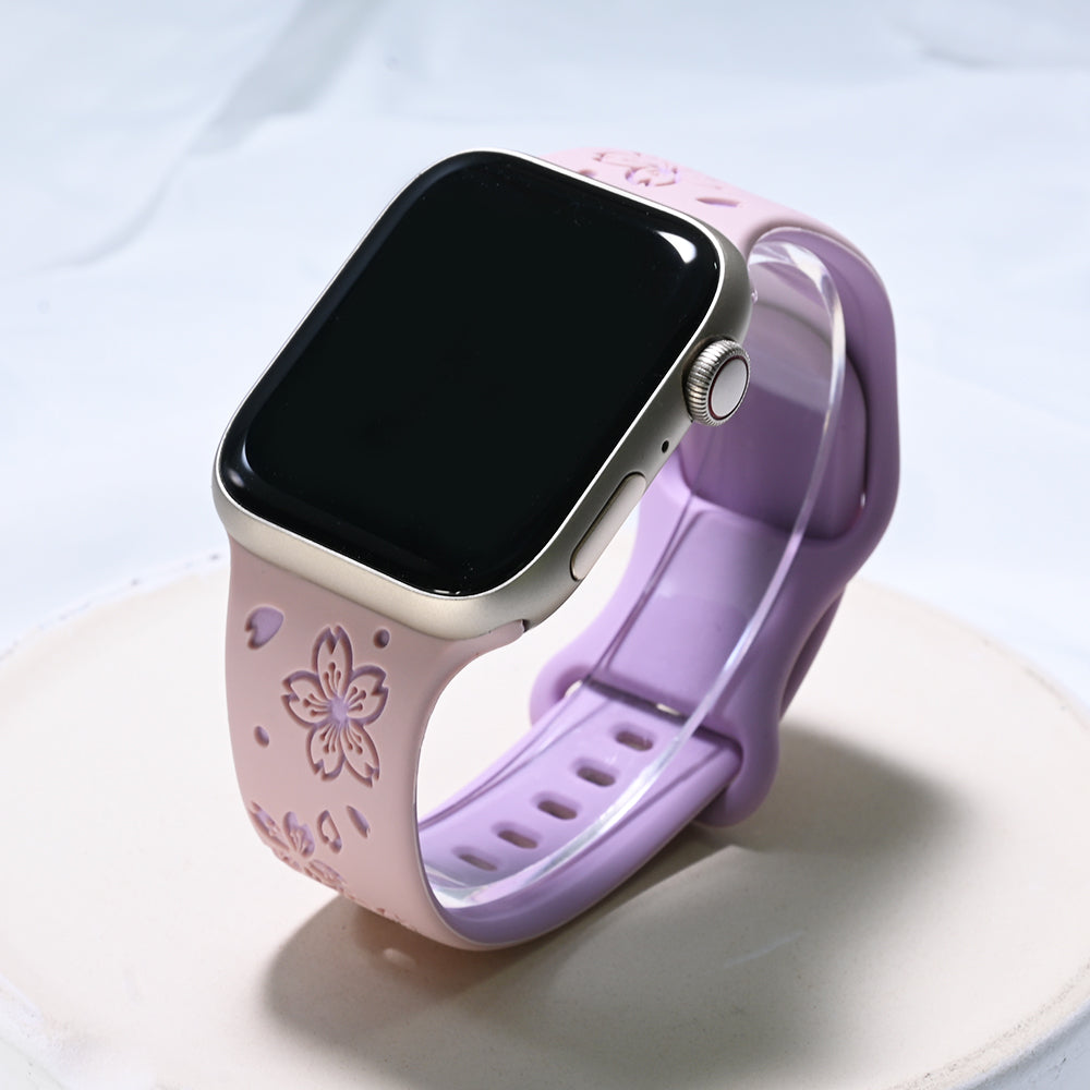 Floral Silicone Apple Watch Band