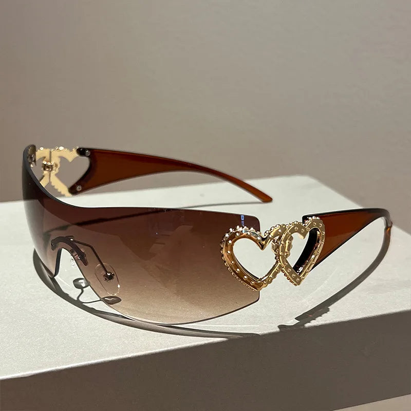 Vogue Heart Rhinestone Sunglasses