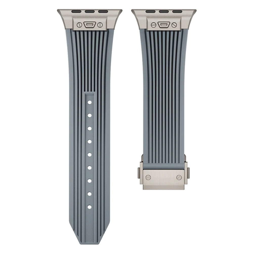 Titanium Streamlined Silicone Apple Watch Band