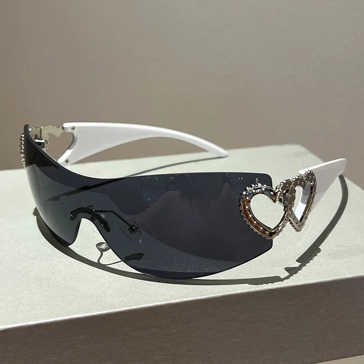 Vogue Heart Rhinestone Sunglasses