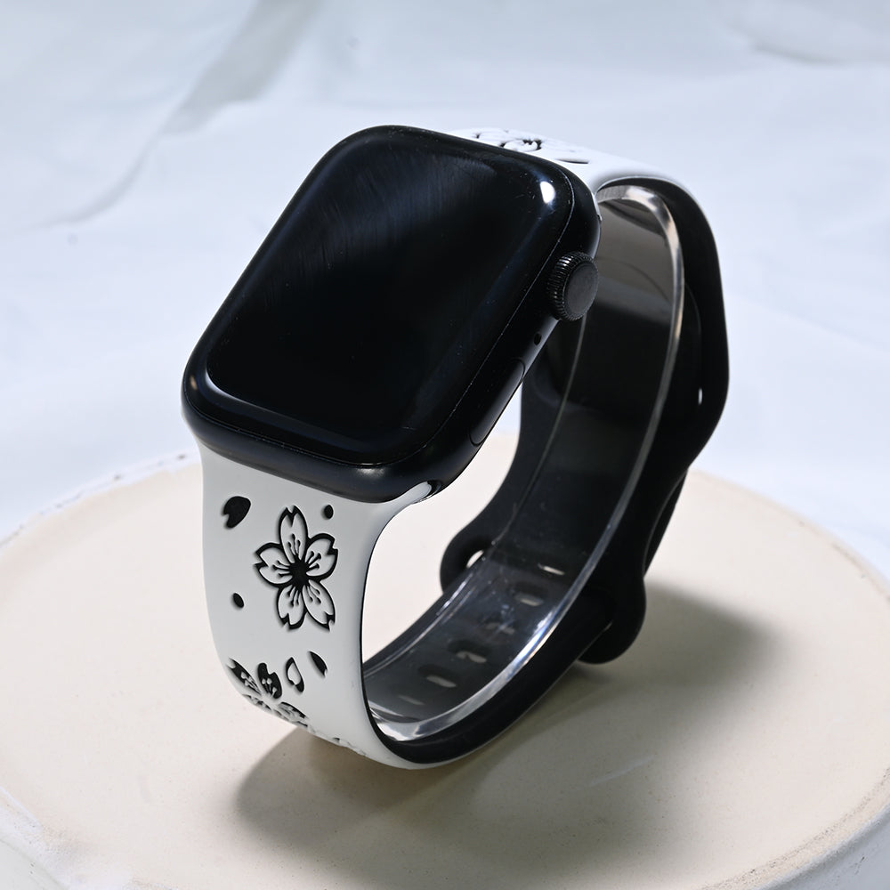 Floral Silicone Apple Watch Band