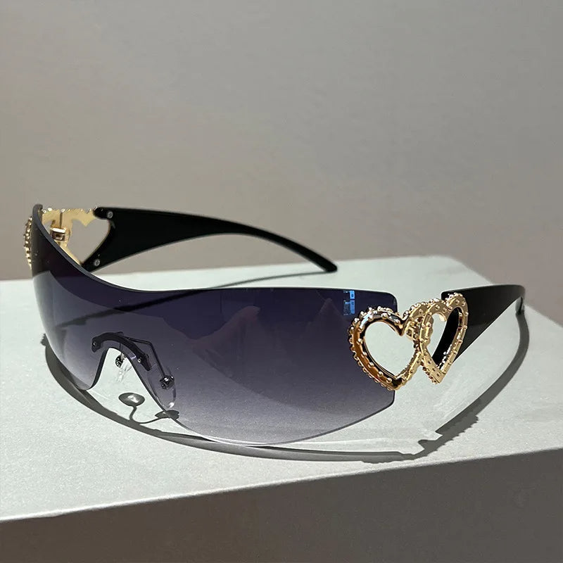 Vogue Heart Rhinestone Sunglasses