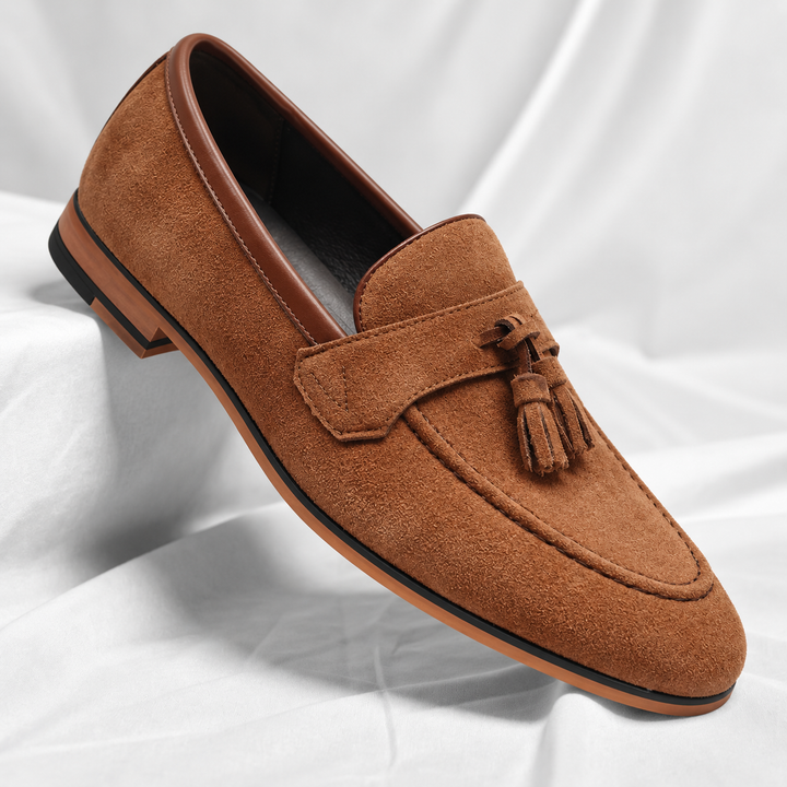 Moretti Tassel Suede Loafers