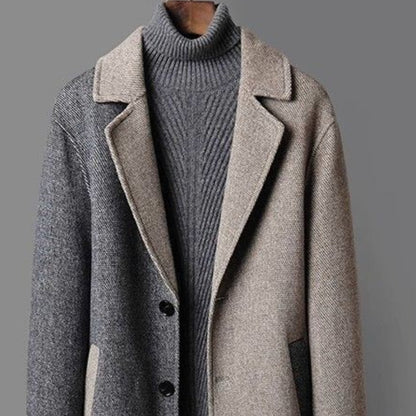 Luciano Two-Tone Wool Overcoat