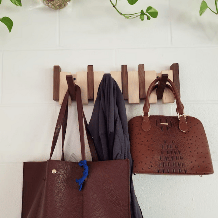 Handcrafted Wooden Piano Key Coat Rack