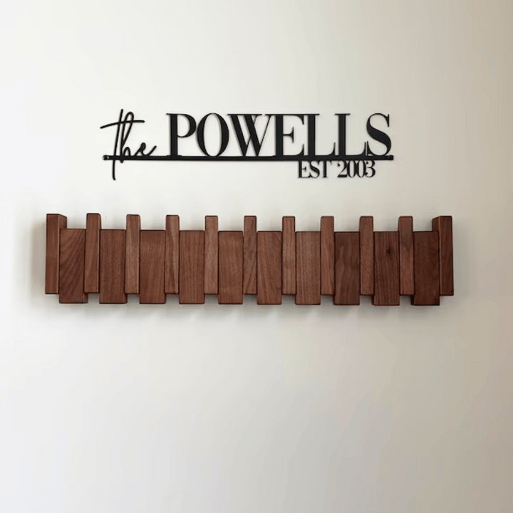 Handcrafted Wooden Piano Key Coat Rack