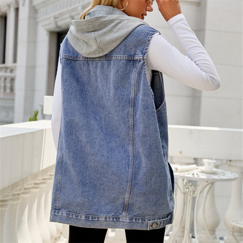 Cityline Hooded Denim Vest